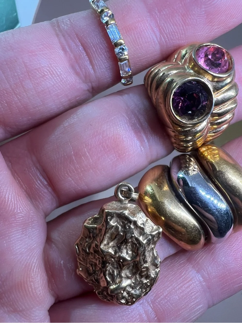 Gold plated and gold filled estate jewelry bundle